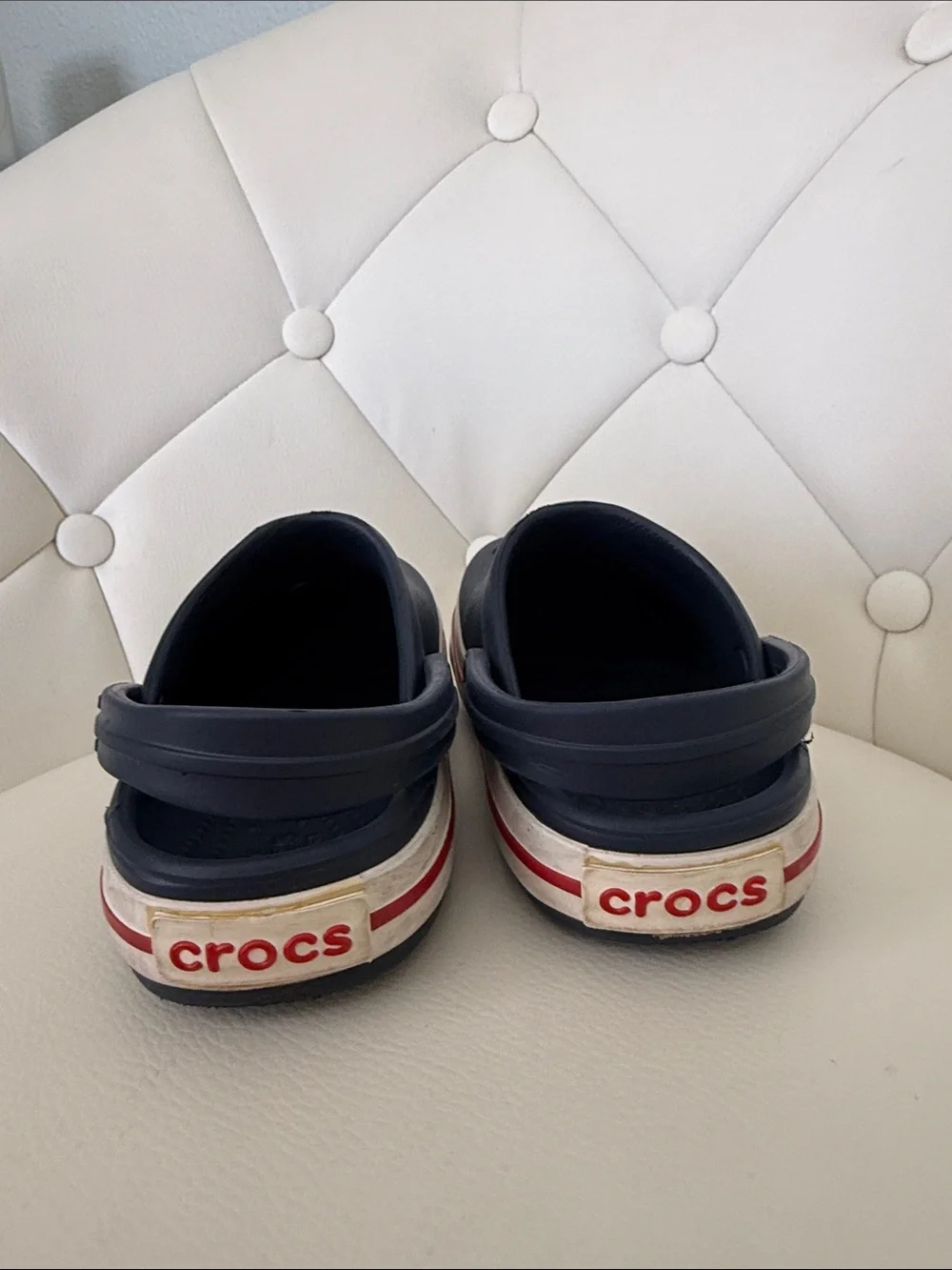 CROCS Kids' Crocband Clog Unisex Shoes Navy with Red Accent Sz C 11
